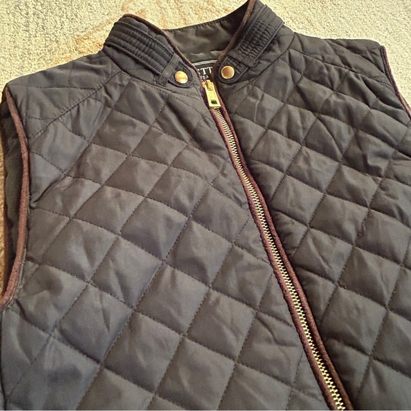 Quilted Black Preppy Old Money Vest Equestrian-style Gold Zipper, Women’s M - Picture 5 of 8